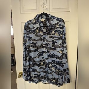 Awesome 70's Button Down Dress Casual.  Men's XL  17-17 1/2